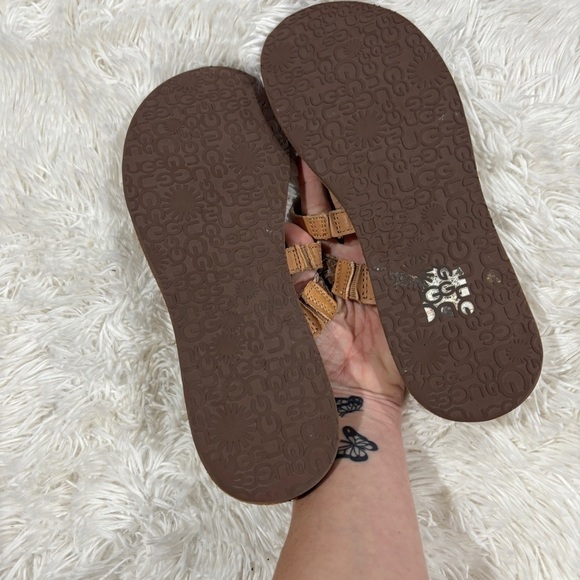 UGG Audra Woman’s Strappy Brown Leather Sandals - Size US 10 - Picture 6 of 12